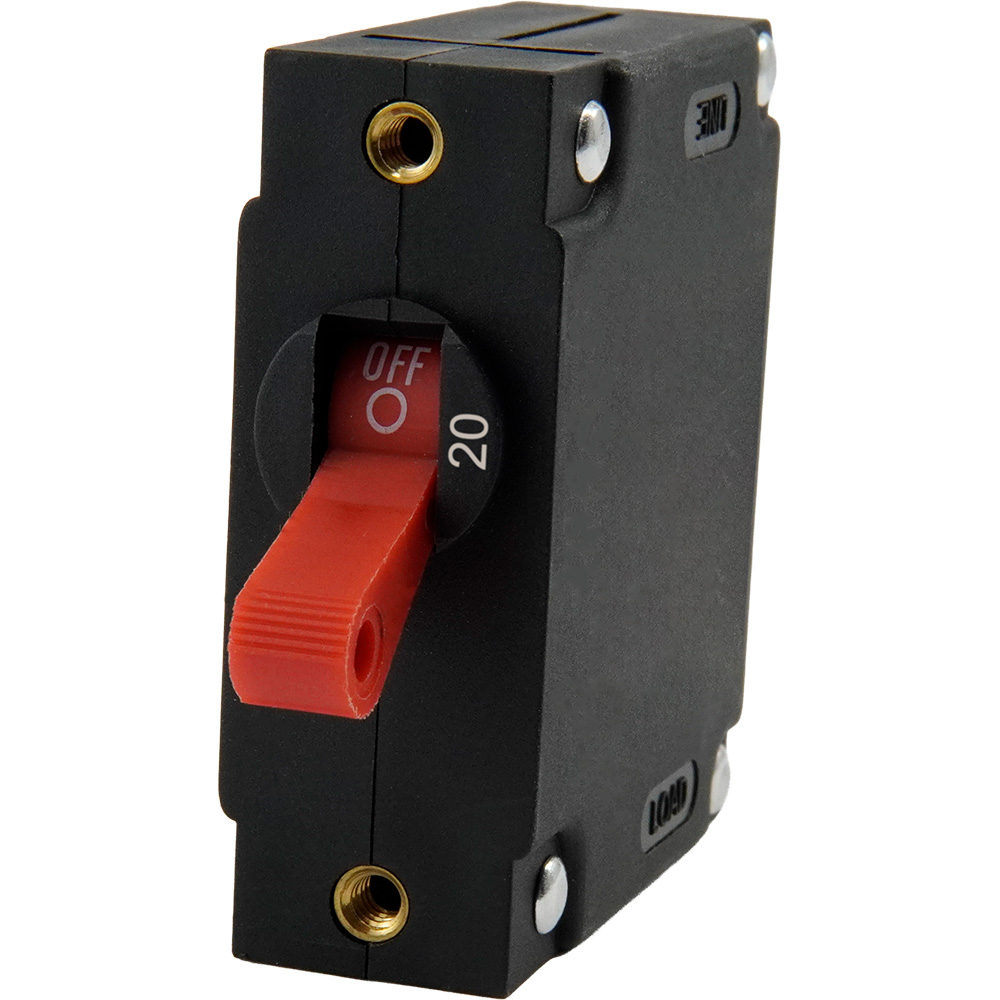 Egis A Series Red Toggle Panel Mount Circuit Breaker - Single Pole 20A